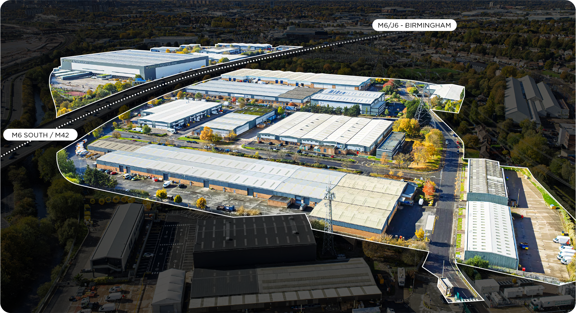 Gravelly Industrial Park Aerial View